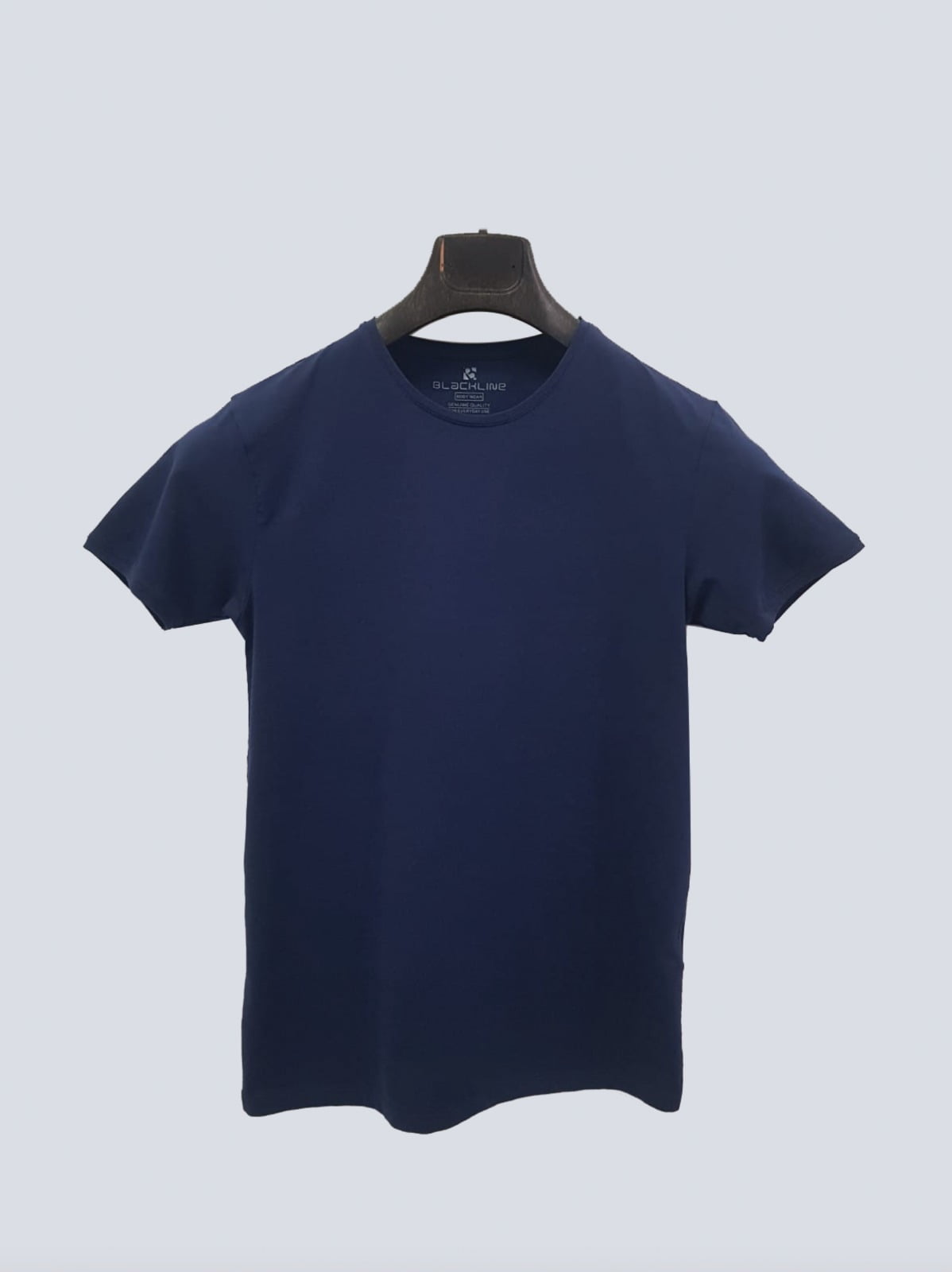 T-Shirt Body Round Neck Short Sleeve - Dark Blue - Black Line